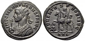 Probus, 276-282. Antoninianus (Billon, 23 mm, 3.44 g, 12 h), Siscia, 5th officina, 277. IMP C M AVR PROBVS P F AVG Radiate bust of Probus to left, wea...