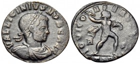 Licinius II, Caesar, 317-324. Follis (Bronze, 19 mm, 2.31 g, 6 h), Arles, 2nd officina, 317. VAL LICINIVS NOB CAES Laureate, draped, and cuirassed bus...