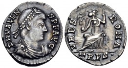 Valens, 364-378. Siliqua (Silver, 18.5 mm, 2.37 g, 7 h), Treveri, 367-378. D N VALENS P F AVG Pearl-diademed, draped, and cuirassed bust of Valens to ...