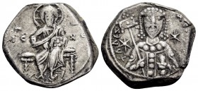 Alexius I Comnenus, 1081-1118. Tetarteron (Silver, 17.5 mm, 3.93 g, 6 h), Thessalonica, 1081-1092. IC XC Christ Pantocrator, bearded, nimbate and with...