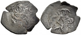 Michael VIII Palaeologus, 1261-1282. Trachy (Bronze, 23 mm, 2.21 g, 7 h), Constantinople. IC XC Christ, nimbate, standing facing, raising right hand i...