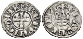 CRUSADERS. Principality of Achaea. Charles I de Anjou, 1278-1285. Denier Tournois (Billon, 20 mm, 0.83 g, 12 h), Glarenza (modern Kyllini in Elis). +:...