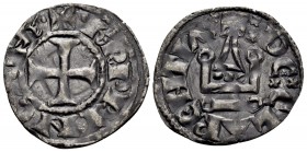 CRUSADERS. Principality of Achaea. Charles II de Anjou, 1285-1289. Denier Tournois (Billon, 19 mm, 0.89 g, 10 h), Glarenza (modern Kyllini in Elis). +...