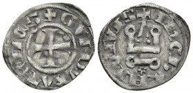 CRUSADERS. Duchy of Athens. Guy II de la Roche, 1287-1308. Denier Tournois (Billon, 19 mm, 0.79 g, 9 h). + GVI• DVX✿ ATENES around cross pattée. Rev. ...