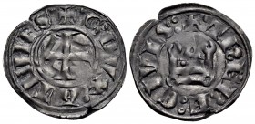 CRUSADERS. Duchy of Athens. Guy II de la Roche, 1287-1308. Denier Tournois (Billon, 19 mm, 0.89 g, 8 h). +:G: DVX: ATENES: around cross pattée. Rev. +...