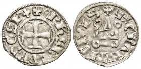 CRUSADERS. Neapolitan Princes of Epirus and Corfu. Philippe de Taranto, 1294-1313. Denier Tournois (Billon, 18.5 mm, 0.75 g, 10 h), Lepanto (modern Na...