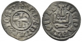 CRUSADERS. Neapolitan Princes of Epirus and Corfu. Philippe de Taranto, 1294-1313. Denier Tournois (Billon, 19 mm, 0.64 g, 7 h), Lepanto (modern Nafpa...