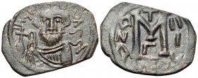 ISLAMIC, Time of the Rashidun. Pseudo-Byzantine types. Time of Uthman ibn Affan, AH 24-35 / AD 644-656. Fals (Bronze, 25 mm, 3.82 g, 6 h), uncertain S...