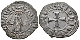 ARMENIA, Cilician Armenia. Royal. Gosdantin I, 1298-1299. (Bronze, 22.5 mm, 2.66 g, 1 h), Sis. Gosdantianos king Gosdantin I standing facing, crowned ...