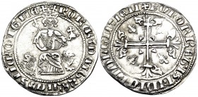 ITALY. Naples. Robert d'Anjou, 'the Wise', 1309-1343. Gigliato (Silver, 30 mm, 3.68 g, 7 h), as King of Sicily and Jerusalem. + ROBЄRT· DЄI·GR ЄRL' ЄT...