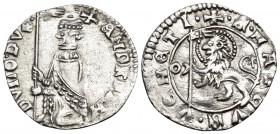 ITALY. Venezia (Venice). Andrea Dandolo, 1342-1354. Soldino (Silver, 15 mm, 0.55 g, 12 h), 54th Doge. New type Soldino, Secondo Aventurado mintmaster,...