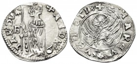 ITALY. Venezia (Venice). Andrea Contarini, 1367-1382. Soldino (Silver, 15 mm, 0.48 g, 12 h), 60th Doge, Massari Sconosciuti, mintmaster. +ANDR' Q-TAR'...