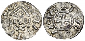 SWITZERLAND. Wallis. Circa 11th-13th century. Denier (Silver, 20 mm, 1.01 g, 4 h). XPIANA RE:O Temple with four columns. Rev. LVDOVICVS Cross. HMZ I 5...