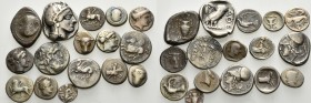 GREEK. Circa 5th-2nd century BC. (Silver, 75.00 g). A lot of Sixteen Silver coins from mainland Greece. All finely toned. About very fine or better. S...