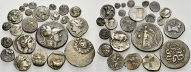 GREEK. Circa 5th-2nd century BC. (Silver, 75.00 g). A lot of Twenty-three Silver coins from the ancient Greece world. All finely toned. About very fin...
