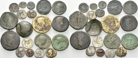 ROMAN & BYZANTINE. Circa 1st -12th Century. (169.00 g). A Lot of Nineteen Silver and Bronze coins, mainly Roman from the 1st to the 3rd century AD, fr...