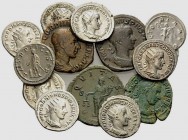 ROMAN IMPERIAL. Circa 3rd century. (Billon, 99.15 g). Lot of Thirteen Coins of Gordian III, including 8 Antoniniani, 3 Sestertii and 1 rare As. Sold a...