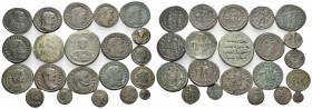 ROMAN & BYZANTINE. Circa 4th-13th century. (Bronze, 147.00 g). A lot of Twenty-one Bronze Roman and Byzantine coins. All nicely patinated. About very ...