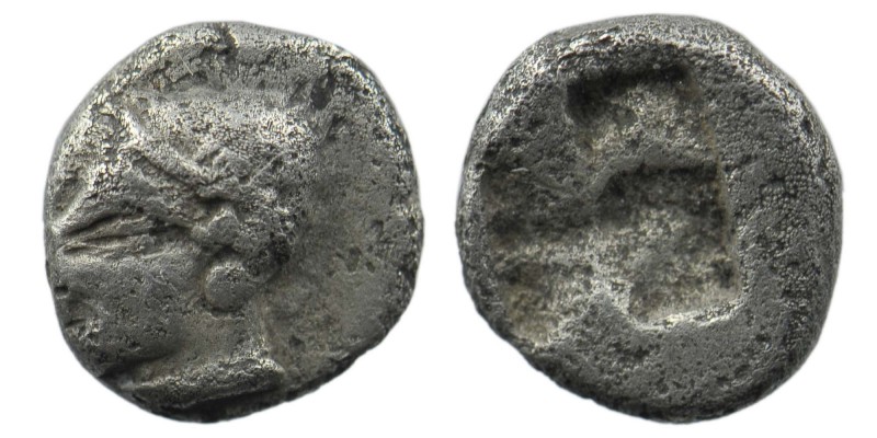 Ionia, Phokaia. Ca. 521-478 B.C. AR obol.
Archaic female head left / Quadriparti...