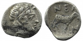 Troas. Neandria circa 400-300 BC. Obol AR
Laureate head of Apollo to right.
Rev: NEAN, ram standing right.
SNG Copenhagen 446; SNG von Aulock 7628
0,5...