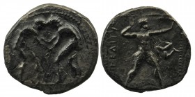 PISIDIA, Selge. 330-190 BC. AR Stater.
Two wrestlers grappling / Slinger standing with triskles,
SNG.Fr.3.1941
8,78 gr. 22 mm