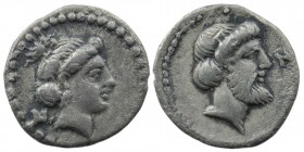 CILICIA, Nagidos. Circa 400-380 BC. AR Obol.
Obv: Head of Aphrodite right.
Rev: Head of Dionysos right N right field.
 Göktürk 1 var. (rev. type left)...