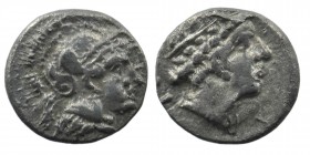 CILICIA. Holmoi. Obol (Circa 380-375 BC). Obol.
Obv: Helmeted head of Athena right.
Rev: Laureate head of Apollo right.
Göktürk 10-1 var. (legend); SN...