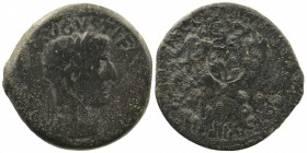 Tiberius.14-37 AD. AE 
TI CAESAR DIVI AVGVSTI F AVGVSTVS; laureate head of Tiberius, r.
Rev: PONT MAXIM COS III IMP VII TR POT XXII; caduceus between ...