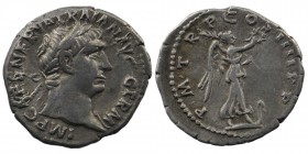 Trajan AR Denarius. Rome, AD 101-102. AR
Obv: IMP CAES NERVA TRAIAN AVG GERM, laureate head right 
Rev: P M TR P COS IIII P P, Victory standing right ...