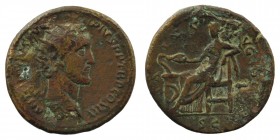 Antoninus Pius.138-161 AD. AE Dupondius
Laureate head right
Rev: Salus standing left, feeding from a patera a serpent coiled around altar and holding ...
