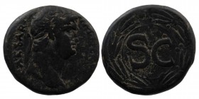 SYRIA. Seleucis and Pieria. Antioch. Nero (54-68). Ae.
Obv: IM NER CLA CAESAR.
Laureate head right.
Rev: S C.
Legend within circle; wreath around.
RPC...