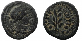SYRIA, Seleucis and Pieria. Antioch. Pseudo-autonomous issue. AE ( CY 117 = 68/9 AD.
Draped bust of Apollo to right, wearing tainia. 
Rev. ET/ ZIP Oli...
