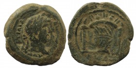 EGYPT. Alexandria. Hadrian. 117-138 AD. AE 
ΑΥΤ ΚΑΙϹ ΤΡΑ ΑΔΡΙΑΝΟϹ Ϲɛβ; laureate head of Hadrian, r., drapery on l. shoulder
Rev: L ΚΑ; kalathos betwee...