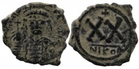 TIBERIUS II CONSTANTINE (578-582). Follis. Nicomedia.
5,72 gr. 23 mm
