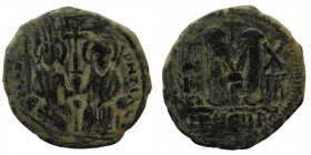 Justin II with Sophia 565-578 AD. Theoupolis. Follis AE Antioch
14.00 gr. 32 mm