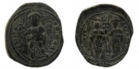 Constantine X Ducas, with Eudocia. 1059-1067. AE Follis
Constantinople mint.
9,41 gr. 30 mm