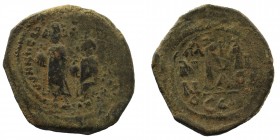 Heraclius, with Heraclius Constantine. 610-641 AD.Constantinople . AE Follis 
13,05 gr 31 mm