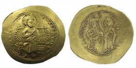 Constantine X Ducas, 1059-1067. Histamenon. Nomisma .Constantinopolis.
Christ, nimbate, seated facing on lyre-backed throne, wearing tunic and pallium...