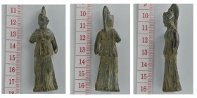 A bronze figurine of Minerva (Greek Athena 1st-2nd century AD. 
7 cm
N Andersen collection 1994 Copenhagen