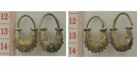 Byzantine gilded silver earrings. 9th - 10th century A.D