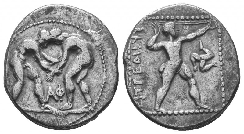 Pamphylia, Tetradrachm,Aspendos, c. 300-250 BC, AR,
Condition: Very Fine

Weight...