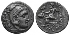 KINGDOM of MACEDON.Alexander III 'the Great',327-323 BC.AR drachm
Condition: Very Fine

Weight: 4.30gr
Diameter: 18mm