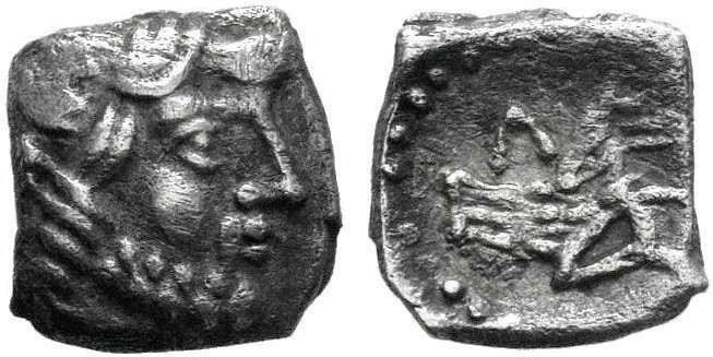 Greek, AR Silver Obol 343-332 BC.

Condition: Very Fine

Weight:0.51 gr
Diameter...