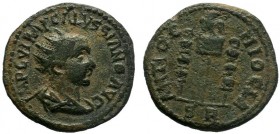 Pisidia. Antioch. Volusian AD 251-253. AE Bronze . IMP C V IMP GALVSSIANO AVG, radiate, draped and cuirassed bust right / ANTIOCHIO CLA to left, above...