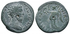 BITHYNIA, Nicomedia. Commodus. AD 177-192.laureate head of Commodus, r. / Nike advancing, l., holding wreath and palm-branch.RPC IV.1, 5672 (temporary...