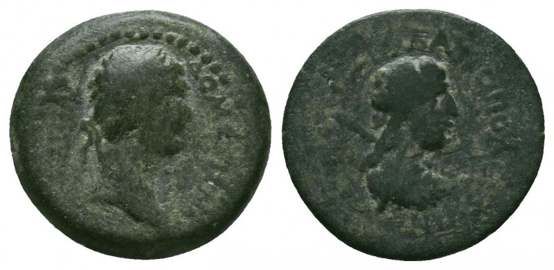 CILICIA, Flaviopolis. Domitian, 81-96.AE Bronze. ΔOMЄTIANOC KAICAP Laureate head...