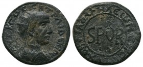 PHRYGIA. Philomelium. Trajan Decius , 249-251.AE bronze.ΑΥΤ Κ Γ ΜƐϹ Κ ΤΡΑΙ ΔƐΚΙΟ ϹƐ.radiate, draped and cuirassed bust of Decius, r.ΦΙΛΟΜΗΛƐΩΝ ƐΠ ƐΥΤΥ...