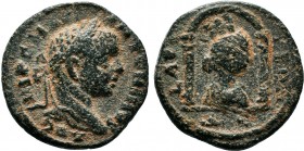 SYRIA. Seleucis and Pieria. Laodicea ad Mare. Elagabal (218-222 AD). AE Bronze. IMP C M AVR ANTONINVS AVG. Laureate bust right. LADICEON ΔΕ. Draped bu...
