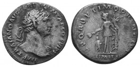 Trajan. A.D. 98-117. AR denarius.
Condition: Very Fine

Weight: 2.70 gr
Diameter: 18 mm