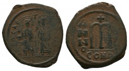 Phocas & Leontia . 610-641 / 602-610. AE follis
Condition: Very Fine

Weight: 11.00 gr 
Diameter: 32 mm